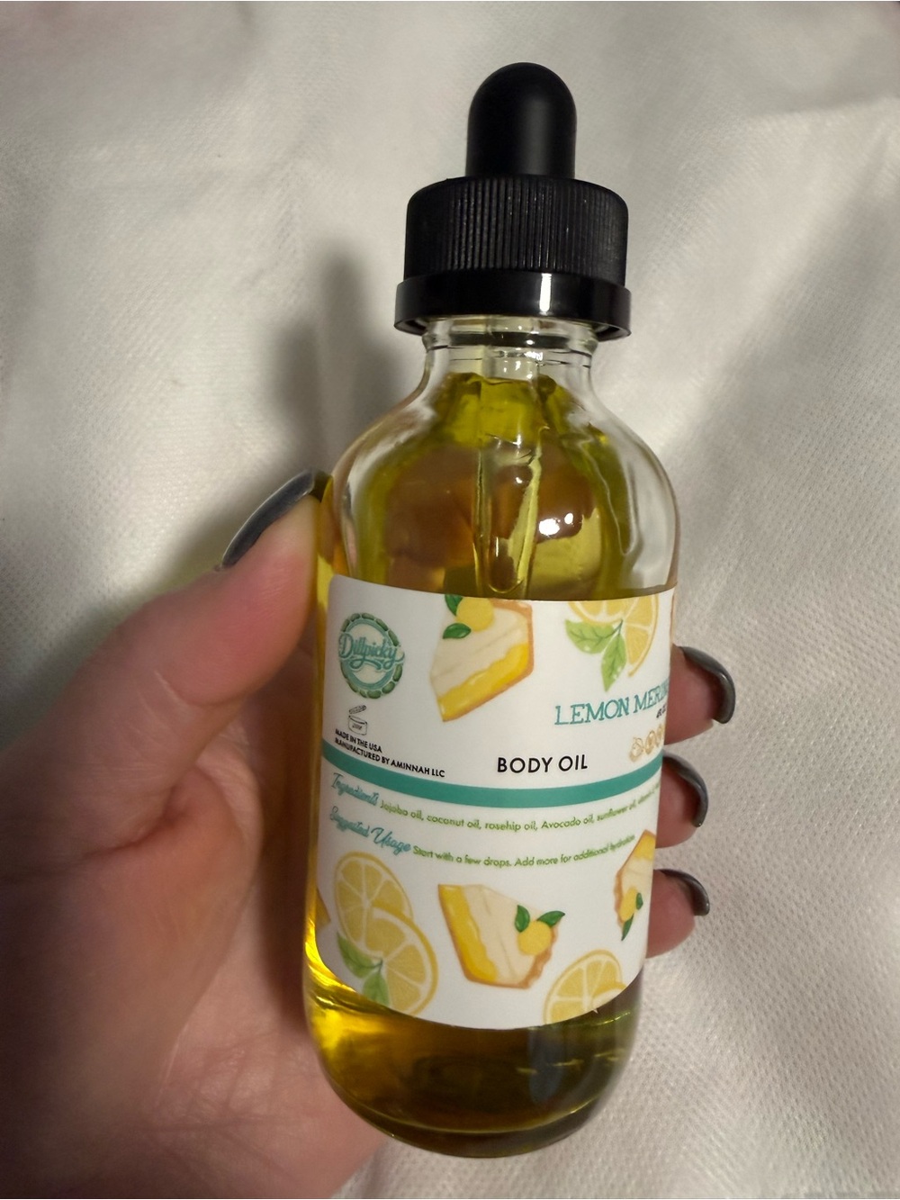 Dillpicky/Aminnah Collab Lemon Meringue Body Oil - Refreshing Citrus Skin Oil!